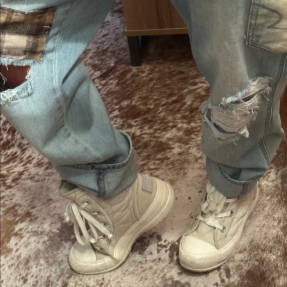 quilted, fur-lined Converse